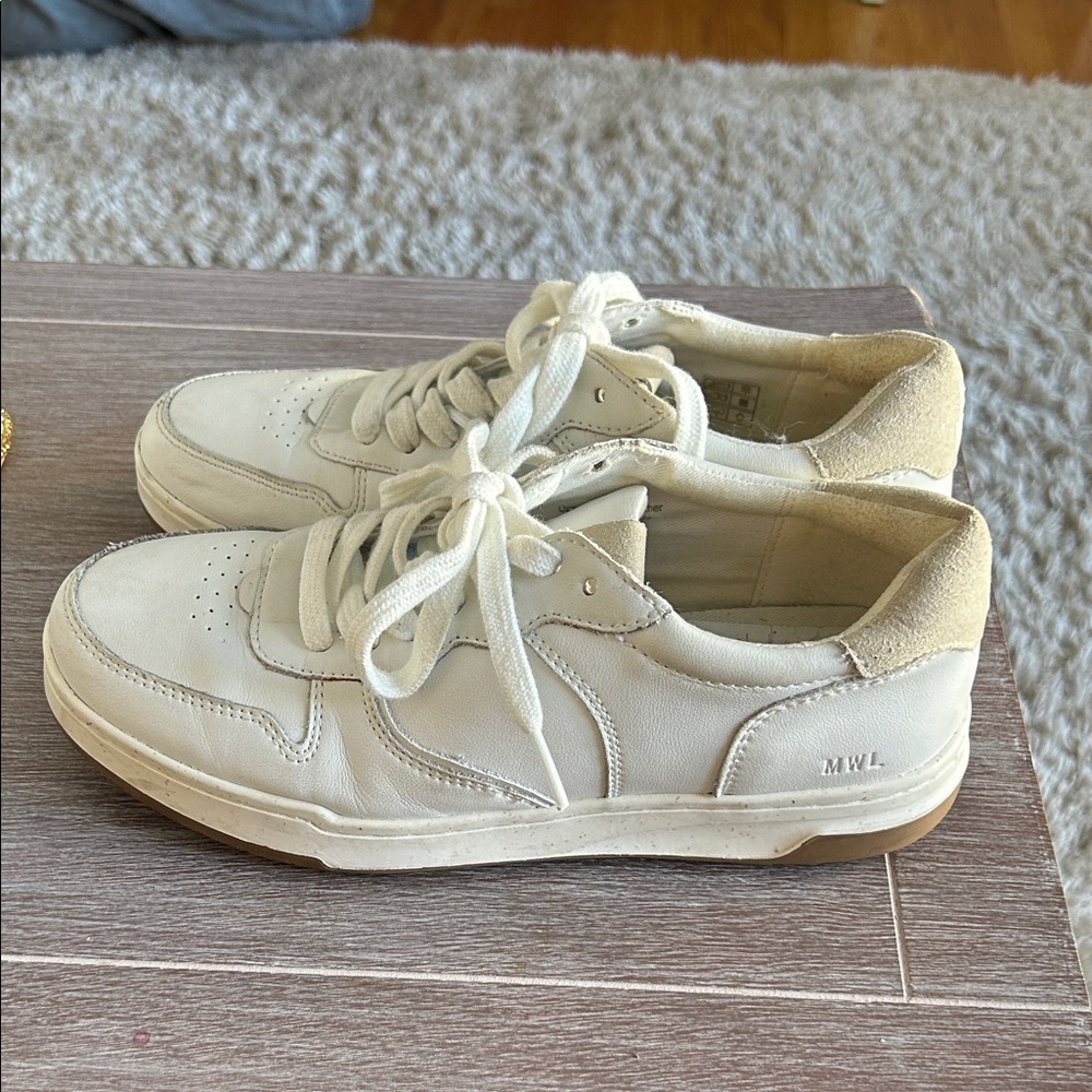 Madewell Cream Lace-Up Court Sneakers - Picture 2 of 7